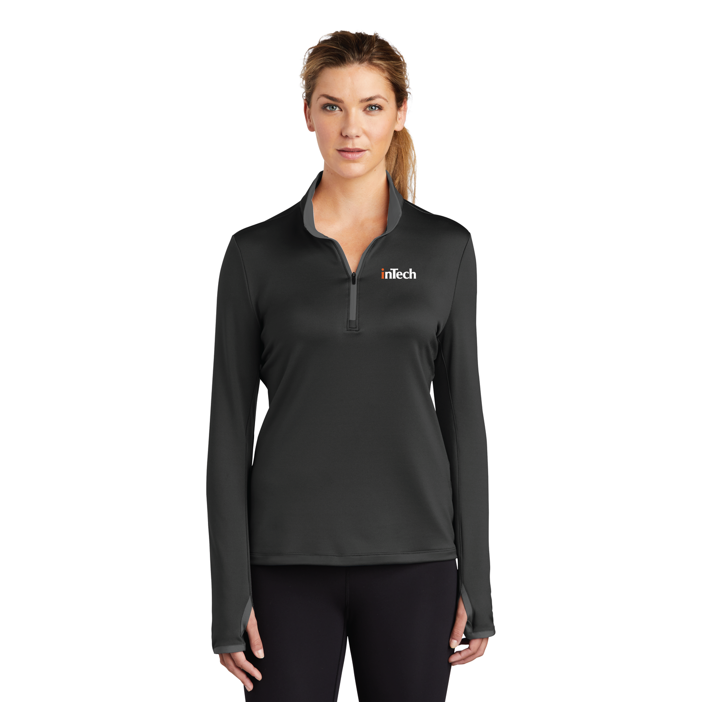 779796 Nike Ladies Dri-FIT Stretch 1/2-Zip Cover-Up â inTech
